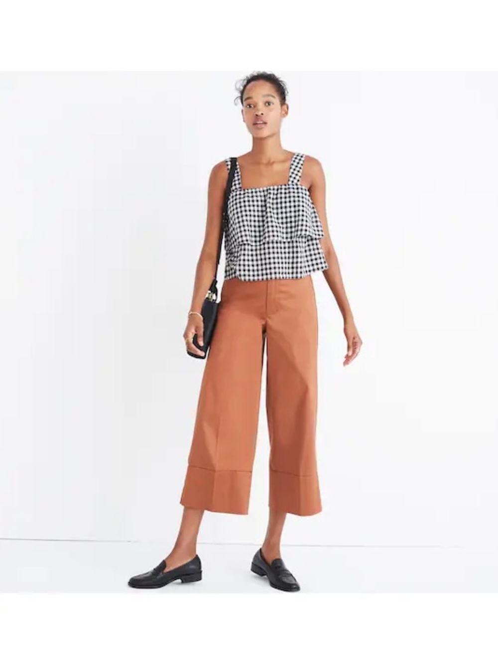 Madewell two-tiered black and white Gingham Ruffle Tank Top - Women medium - Picture 2 of 6